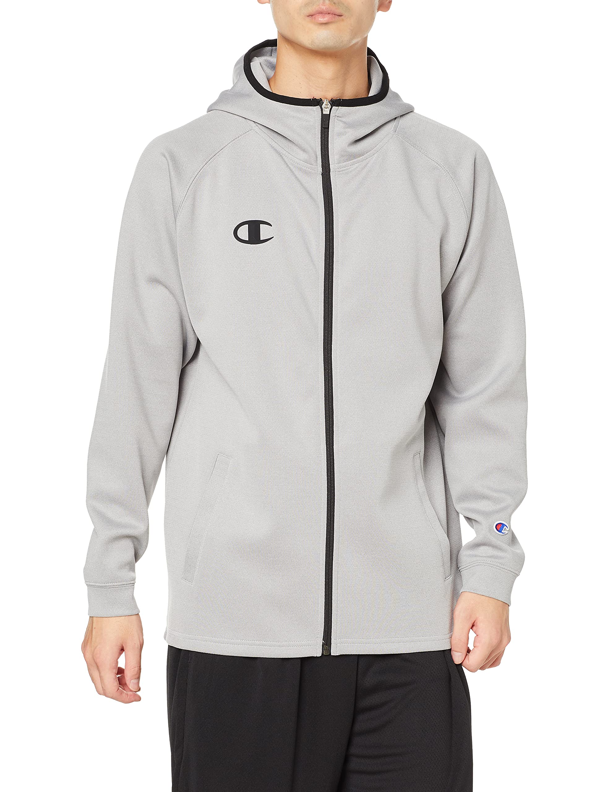 

Techweave 3LS Zip Hooded Sweatshirt Stretch One Point Logo BASKETBALL Oxford Gray L [Champion] E-MOTION C3-UB110 Men s