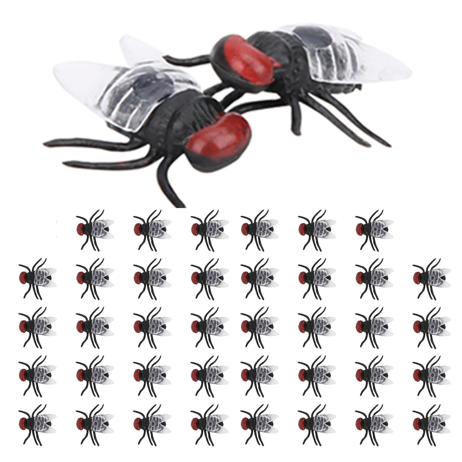 40pcs Plastic Simulated Fly Toy Party Joke Fly Model Toy Accessory Set for Tricking Friends