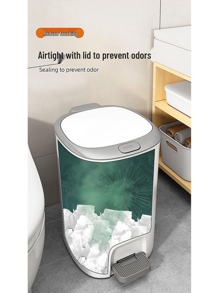 Extra-Large Odor-Proof Foot Pedal Trash Can 2025 - Perfect for Bathroom, Kitchen, Bedroom, or Living Room