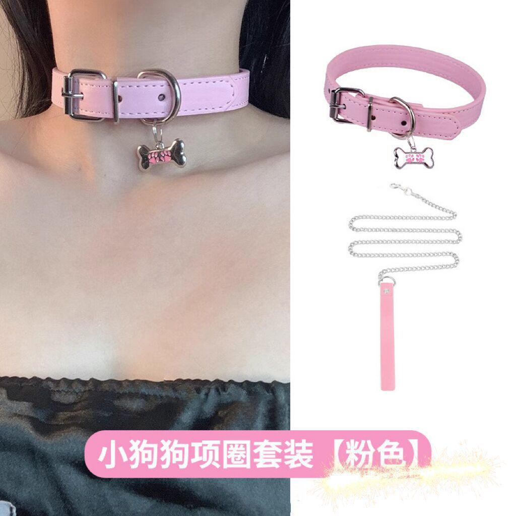 Μαύρο λευκό κόκκαλο σκύλου Y2K Hottie Sweet Cool Δαχτυλίδι λαιμού Choker Αλυσίδα λαιμού γιακά Κολιέ αλυσίδα με κολάρο Γυναικείο Cool