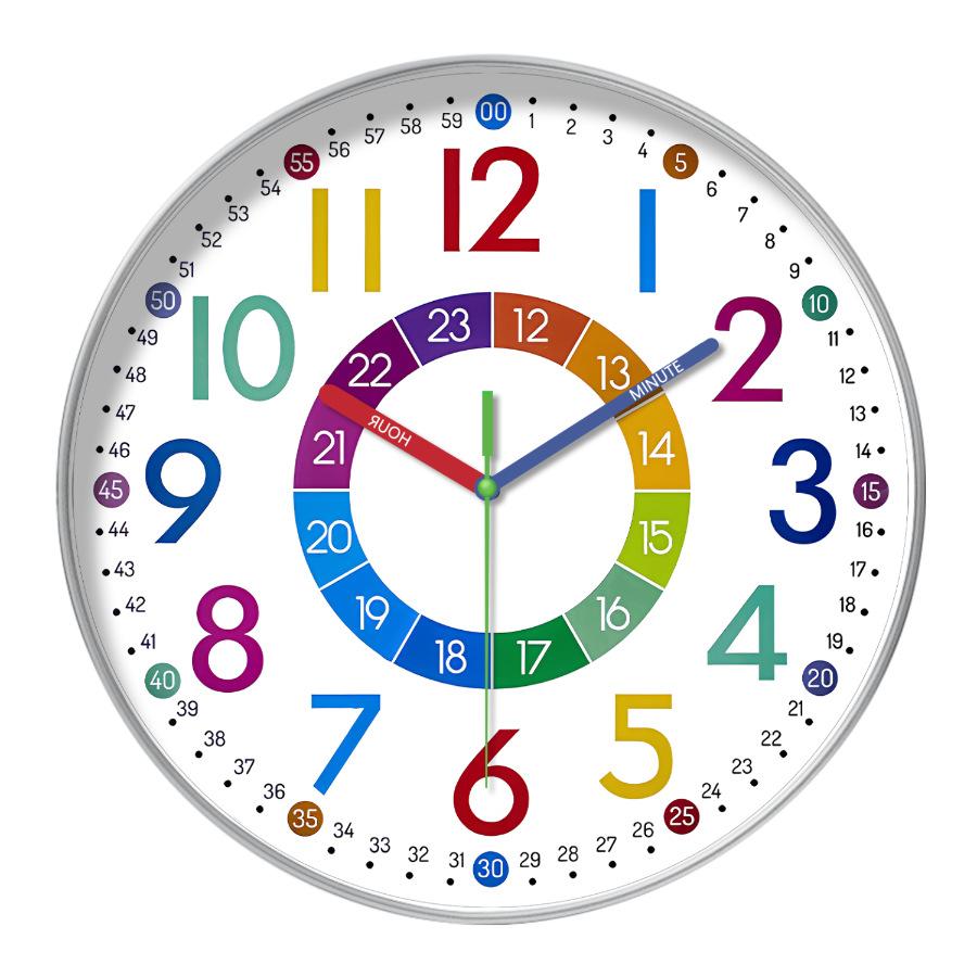 14-inch 35cm fun early teaching number silent wall clock home living room children's room decoration clock