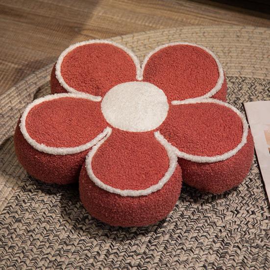 Flower Plush Pillow Soft Sofa Back Cushion Winter Warm Floor Cushion Hip & Waist Protective Stuffed Chair Seat Cushion Decorative