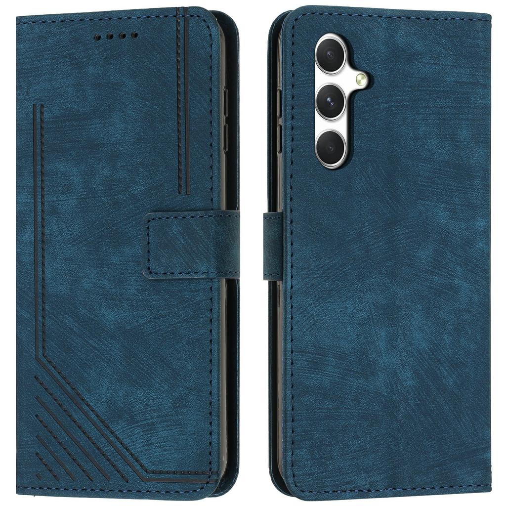 For Samsung Galaxy A36 5G Case Imprinted Lines Leather Phone Cover Folding Stand