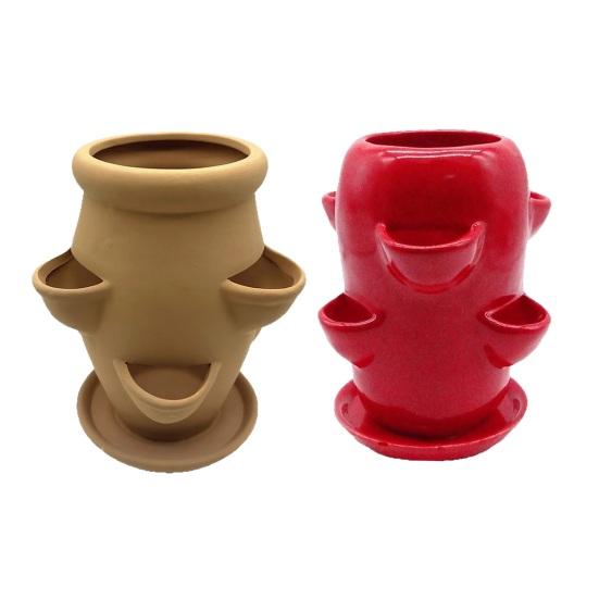 Maceta Torre Maceta de Terracota Gres Torre de Suculentas Maceta Decorativa Jardinería Vertical Maceta para Suculentas Orquídeas Fresas Exterior
