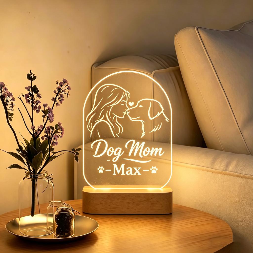 Personalized Acrylic Night Light Custom Favorite Image And Slogan Creative Living Room Gift Choice For All Pet Enthusiasts