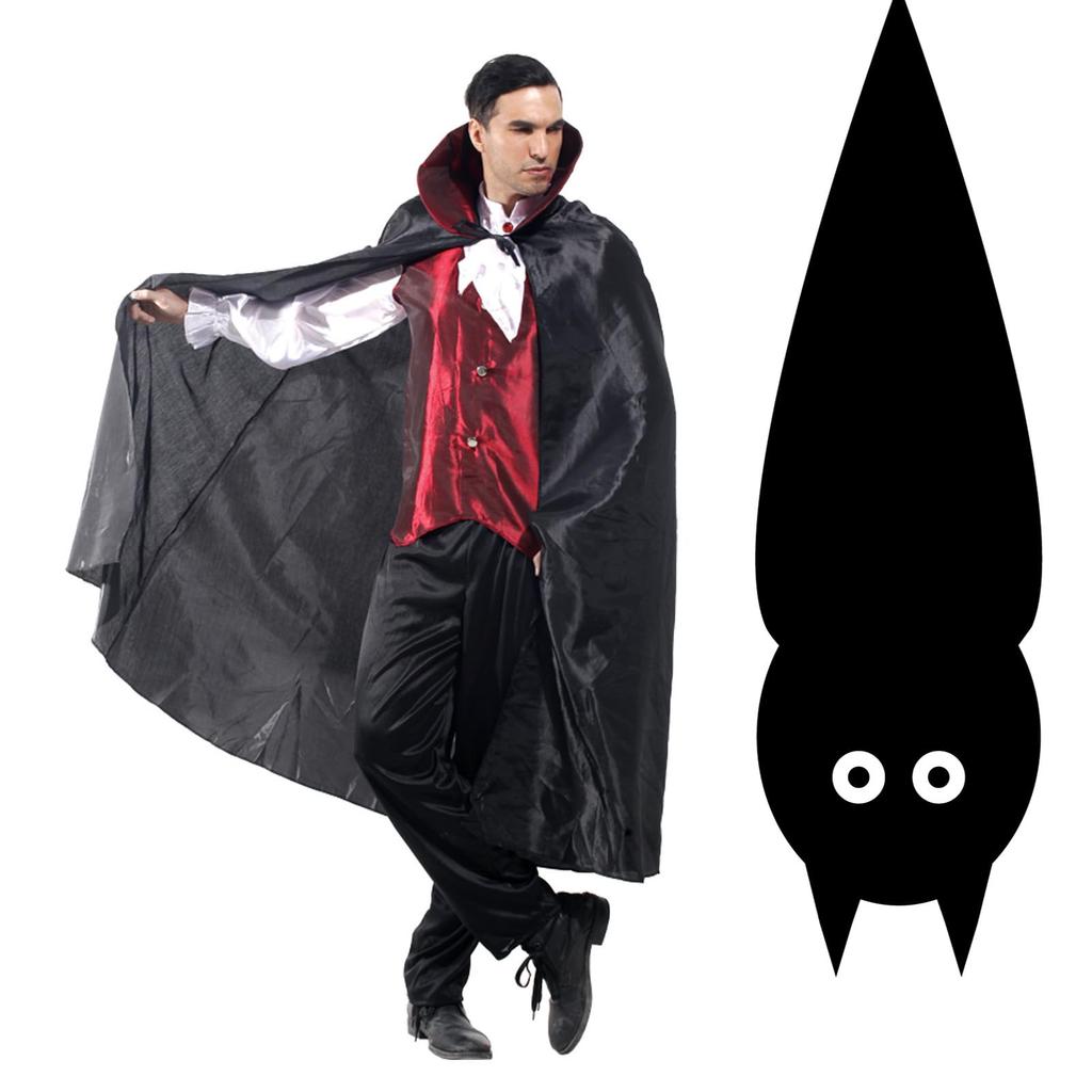 iinoo Vampire Cosplay Dracula Halloween Vampire Costume for One Size Fits Most Men's Costume, Adults, 4-Piece Set,