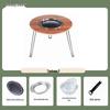 Portable Round Camping Grill & Fire Pit Table