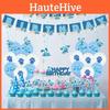 Lebhaftes Blaues Hinweise für Kinder Themen-Geburtstagsparty Deko-Set mit Happy Birthday Banner und Luftballons