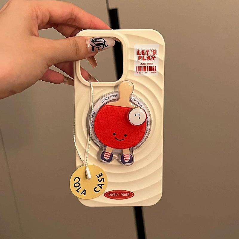 

The Rotating Stand Is Suitable for Apple 16 Table Tennis Cartoon Phone Case and Iphone15 Fun Badminton 14 Protective Case Apple 16PLUS