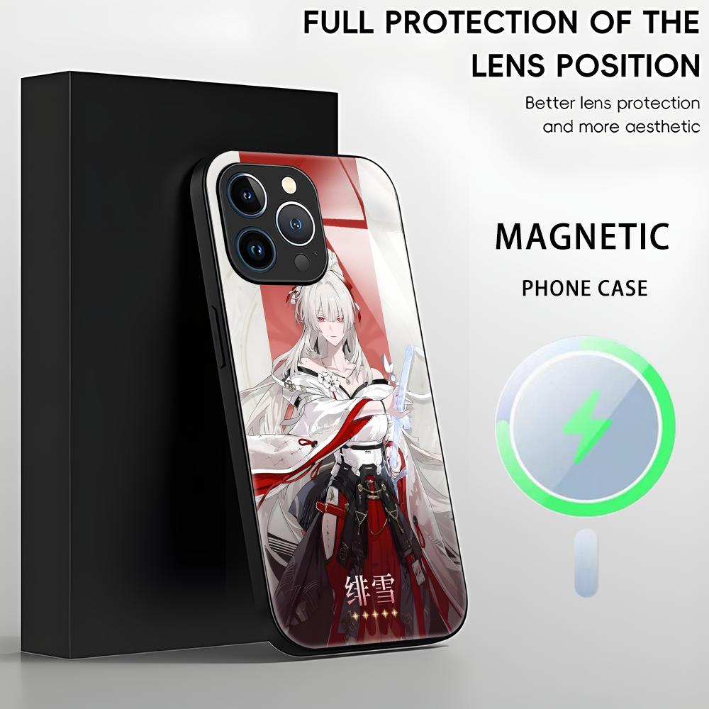 Wuthering Waves Hiyuki Phone Case For iPhone17 16 15 14 13 12 11 X XR XS 8 Plus Mini Pro Max Glass Magnetic Case