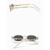Stylish Sunglasses for Girls Boys Photo Props Travel Hip Hop Oval Frame Oval Frame Rhinestones Glasses Metal Eyewear