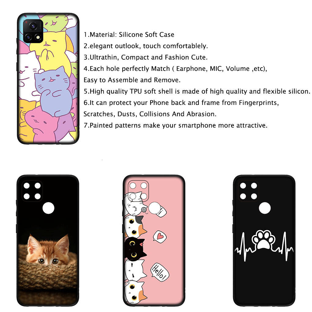For Motorola Moto Edge 70 60 50 G54 G86 Samsung Galaxy S25 iPhone 17 16 15 Xiaomi Redmi Note 14 13 Pro Max Phone Case Comics Cat Meow Lovely Cartoon