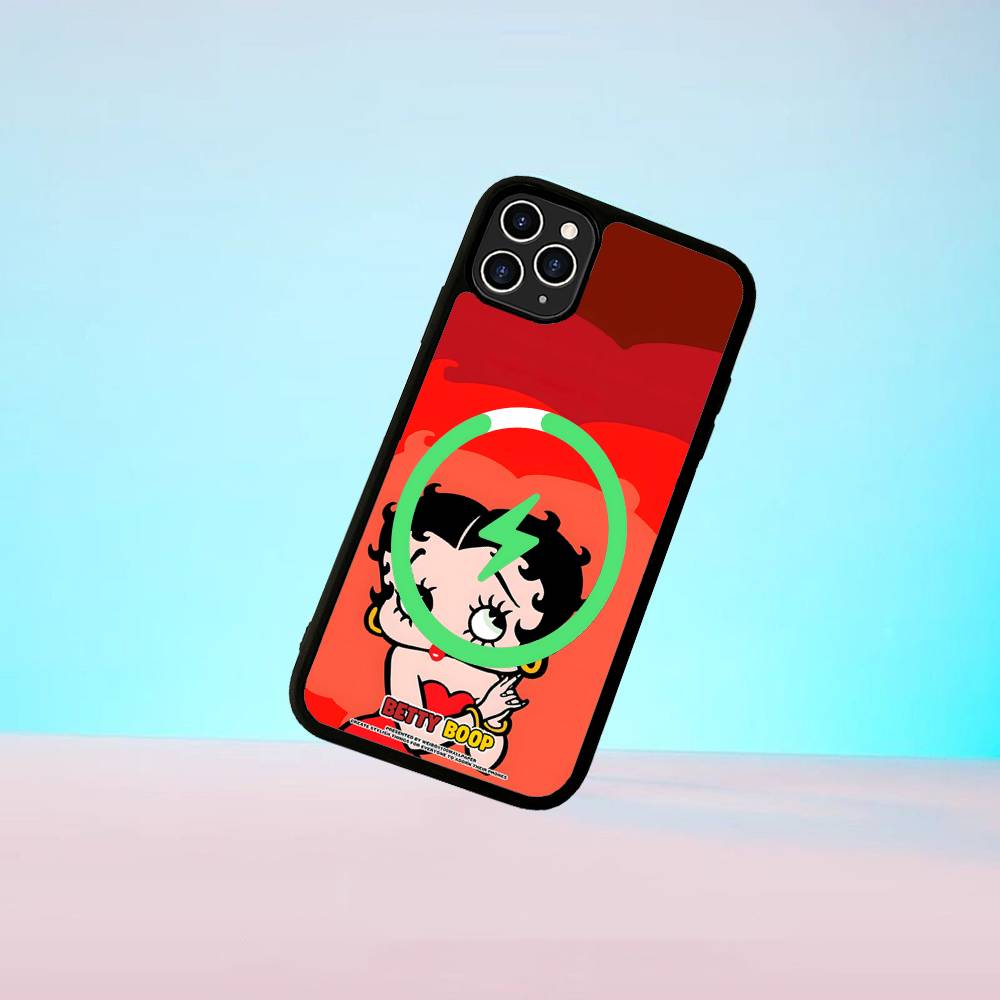 Cartoon B-Betty B-Boop Phone Case For iPhone 13 14 15 11 12 16 17 Pro Max Plus For Magsafe Magnetic Shell iPhone 13