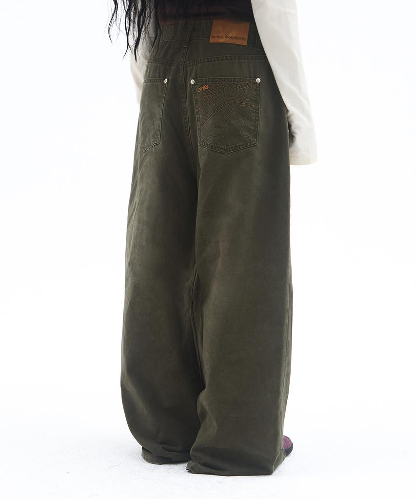 AMES-WORLDWIDE Overfit Cotton Pants Khaki