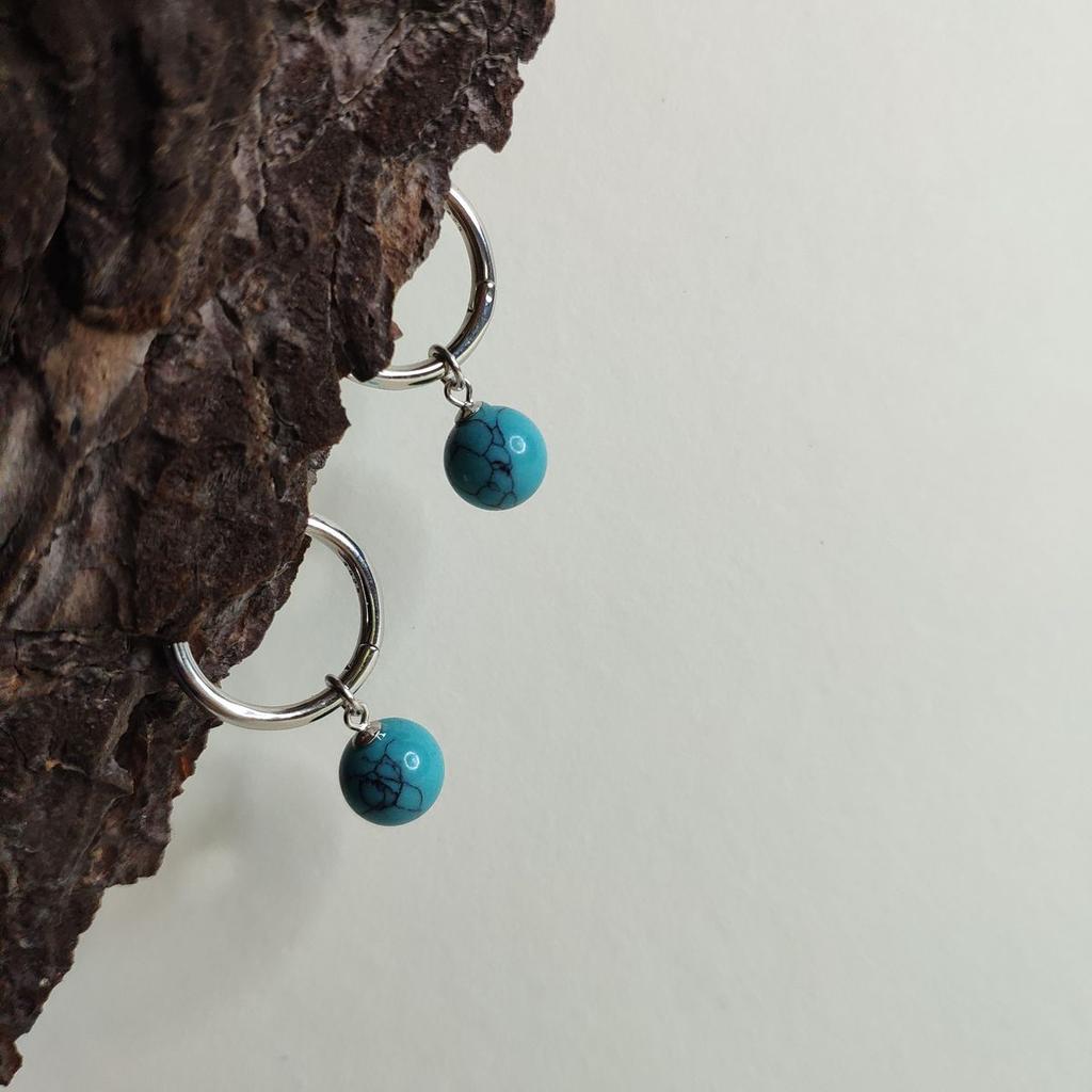 Silver Earrings with Turquoise (2146810)