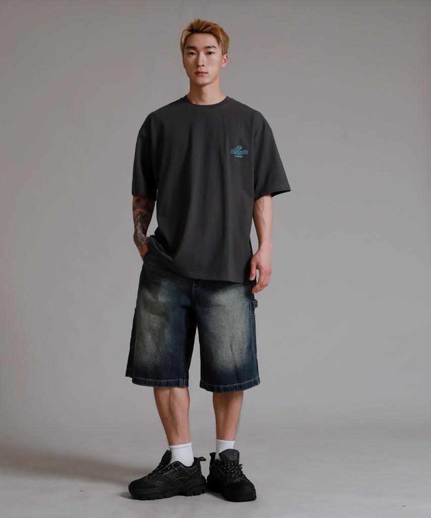 LIKE THE MOST Surfing Ramo Oversized Short Sleeve T-Shirt_Charcoal