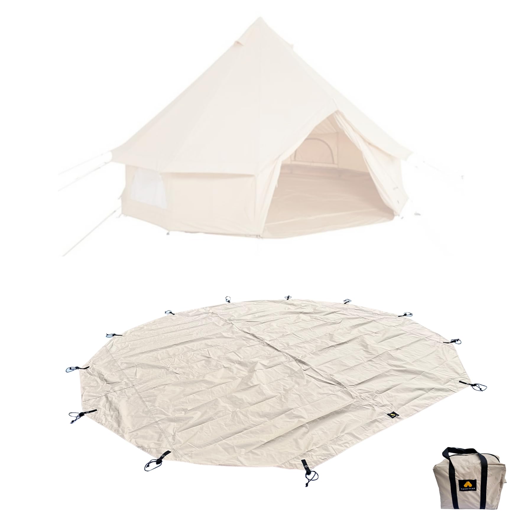 MECH CAMP Tent Storage Bag Outdoor Camping Not Full [Nordisk Alternative] Groundsheet, Accessory, Tarp, Footprint, Grommets, Included, (Tent Included) бежевый