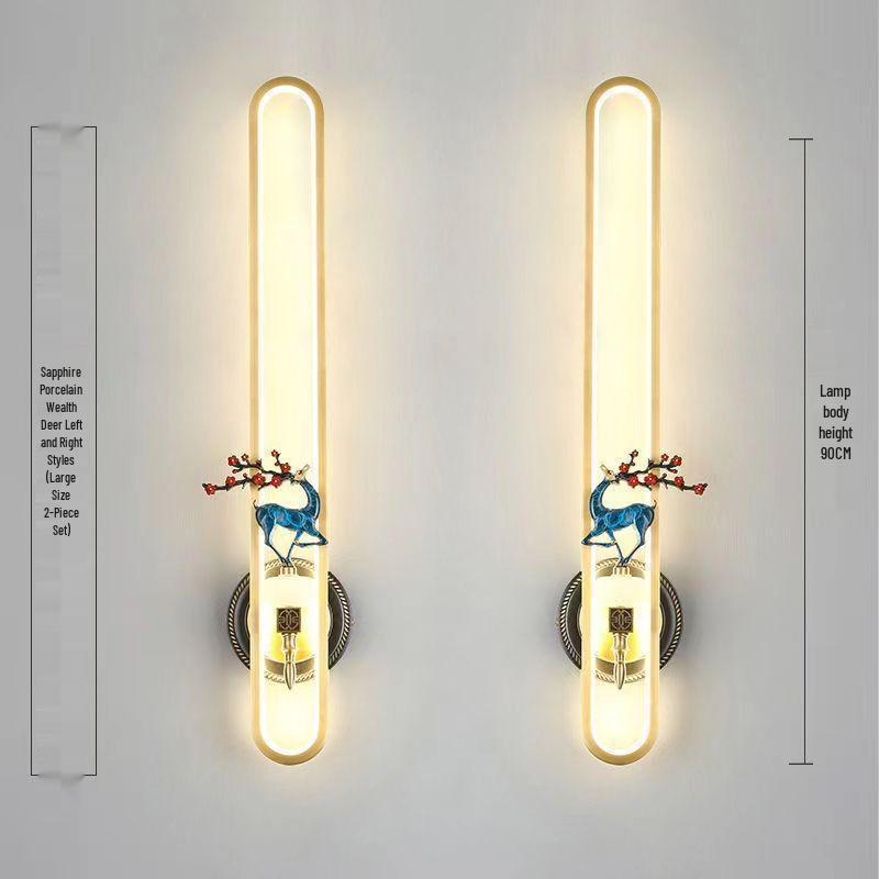 Chinese Cloisonné Enamel Brass Wall Lamp - Minimalist Bedside, Stair, Corridor & Living Room Light