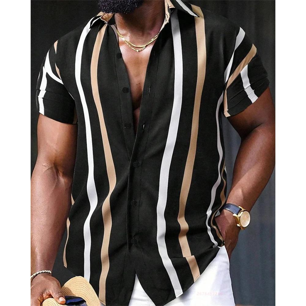 Casual Daily Summer Beach Fashion Casual Men's Short Sleeve Daily Shirt Button Up Shirt Comfortable