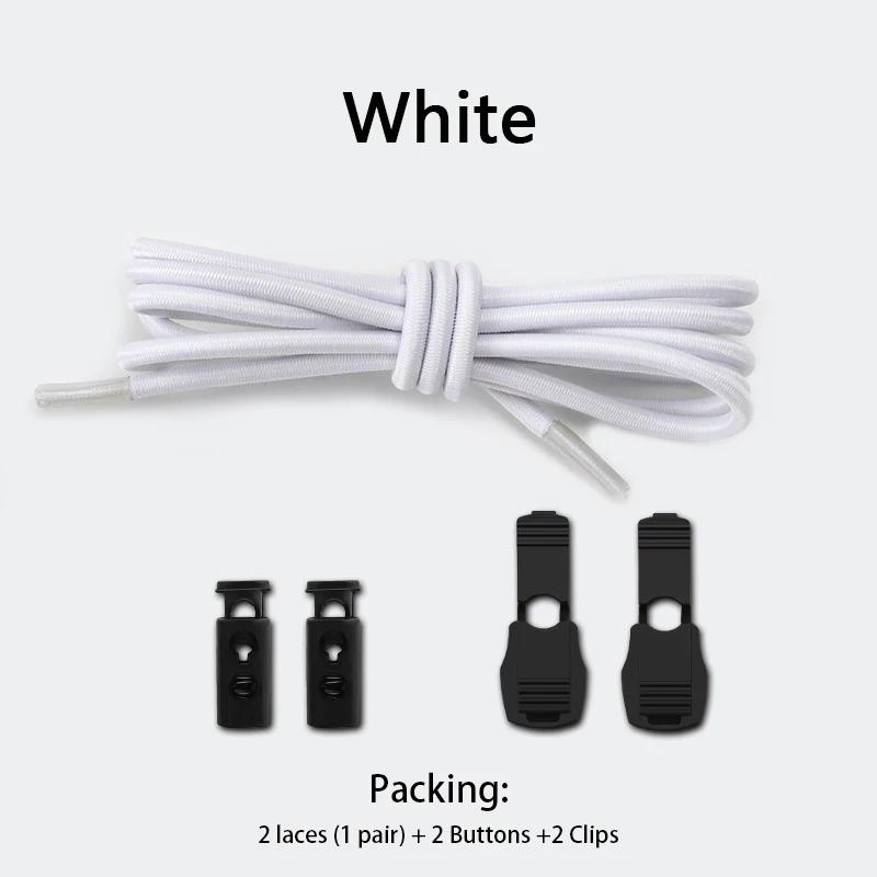 Solid Elastic Shoe Laces Sneakers Tennis Lock Shoelaces Without Ties Adult Kids Round Shoelace Rubber Bands for Shoes Accesories