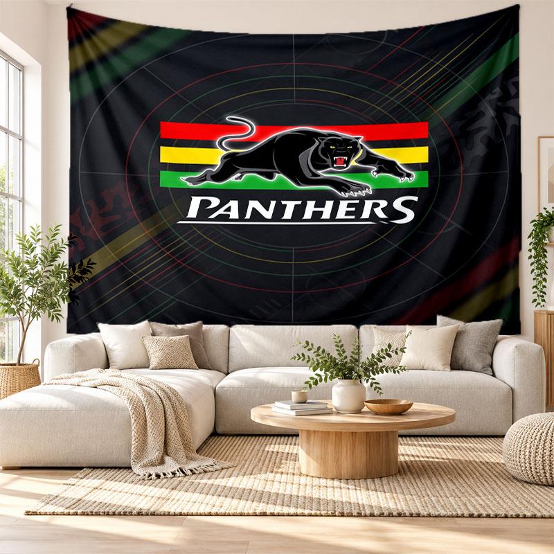Arazzo da Parete Penrith Panthers, Appeso a Parete in Tessuto Morbido, Sfondo Decorativo per Camera da Letto, Arte da Parete per la Casa