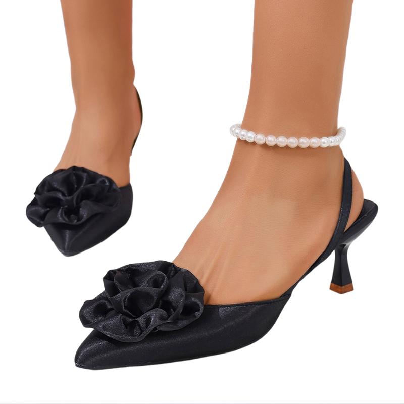 Fashion Flower Women High Heeled Sandals Designer Sexy Shoes Woman Slippers Slingback Summer 2025 Pumps Brand Elegant Sandalias De Mujer