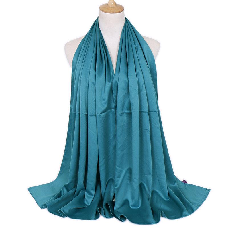 Damen Einfarbig Bandana Imitation Seide Schal Muslim Schal Schal