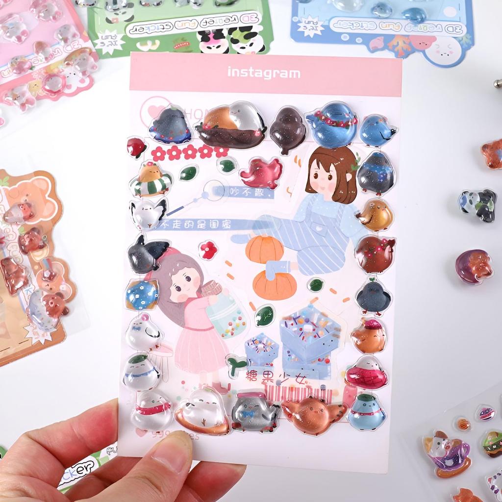 Cute 3D Set of Relief of Heart 3D Stylish Large for Decorating Cell Phone Craft Supplies of Stickers, 2, Stickers, Decor, Reward, Sparkly, Girly,