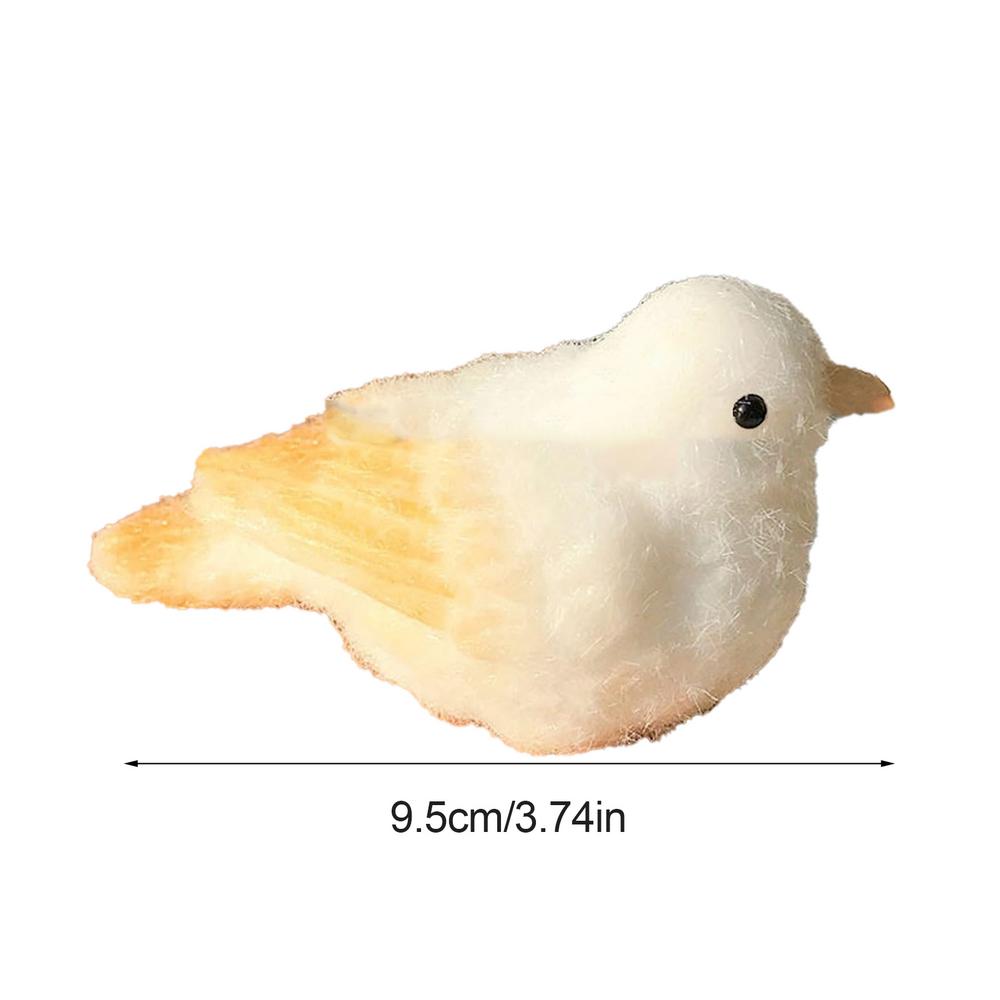 Handmade Squishy Realistic Bird Kid Squeeze Toys Silicone Soft Flocked Pinch Sensory Toys for Kids Desktop Ornament Pinching Toy