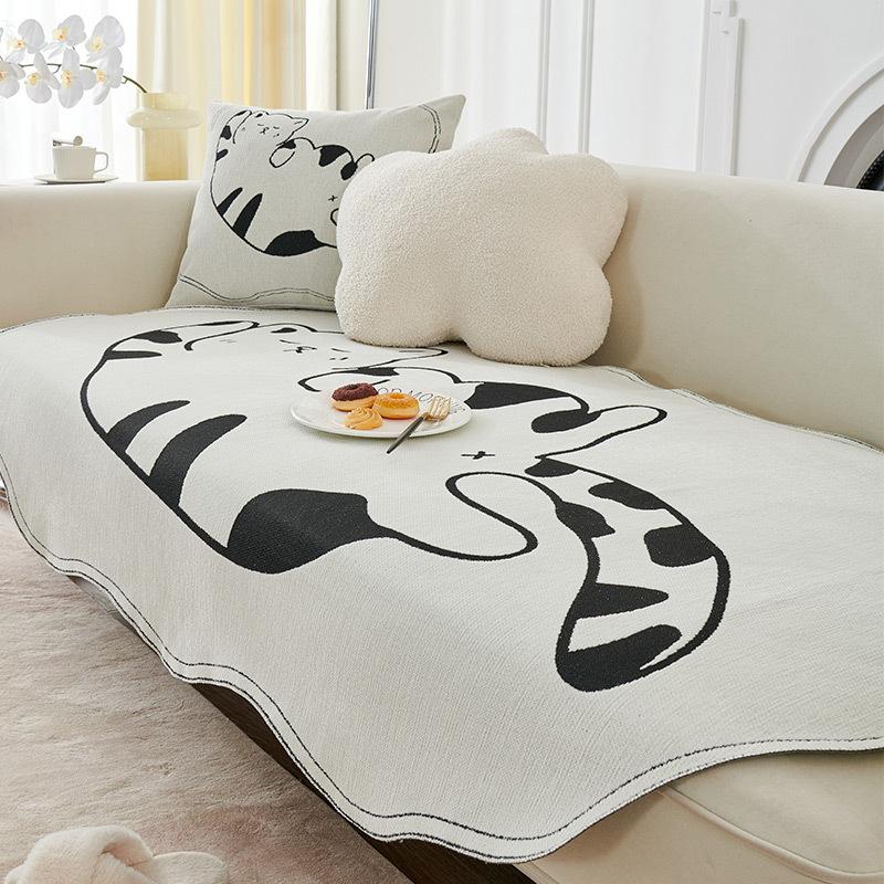 Special-Shaped Chenille Sofa Cushion Four Seasons Universal Non-Slip High-End Sofa Cover Cushion Cover Towel
