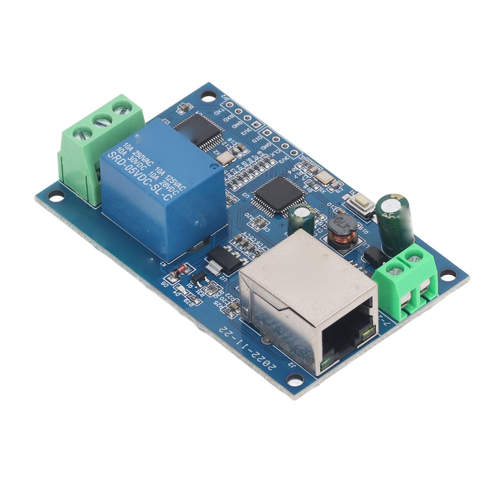 

Електронні компоненти друкованої плати керування мережевим релейним модулем RTU, 1-сторонньою дротовою локальною мережею Ethernet
