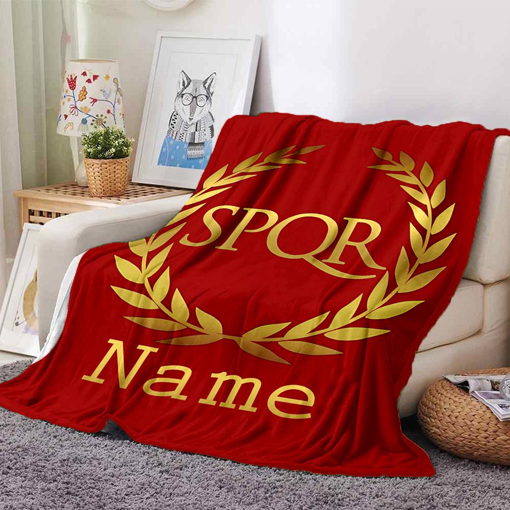 Customiz Name Personality SPQR logo Blanket Soft &Warm Sofa Office Bed Travel Lunch Break Blanket, Gift Suitable All Seasons