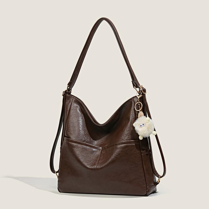 Commuter Backpack Women's 2025 Spring New High-end Large-capacity Shoulder Bag Popular Retro Versatile Tote Bag