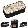 Equestrian Pastel Floral And Horse Pattern Pencil Cases for Students School Pen Box Pencil Bag Large Capacity Pencil Pouch