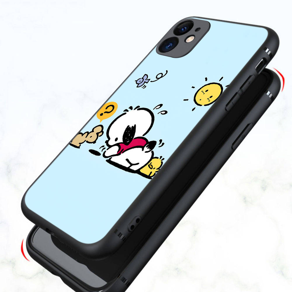 KT73 Pochacco Hülle für Xiaomi Poco X6 X4 M5 M6 F5 F6 C65 C55 C50 C51 C40 Redmi Note 7 8 14C A3X 13C 12C 11 10A 9C Pro Schwarz Sofe Hülle