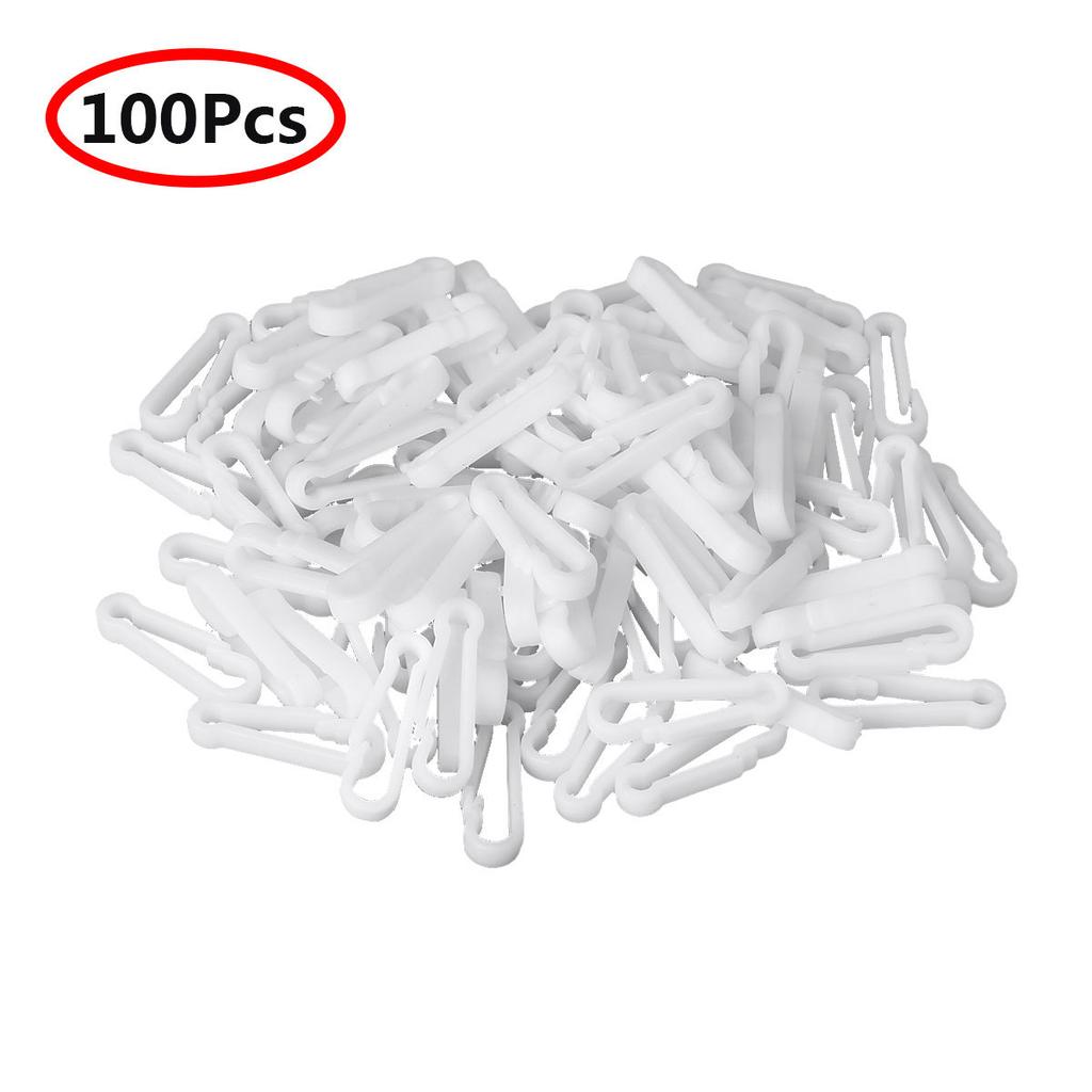 100 Pieces Mini Plastic Carabiner Hooks Buckle Clips for Paracord Keychain Bag Strap Parts