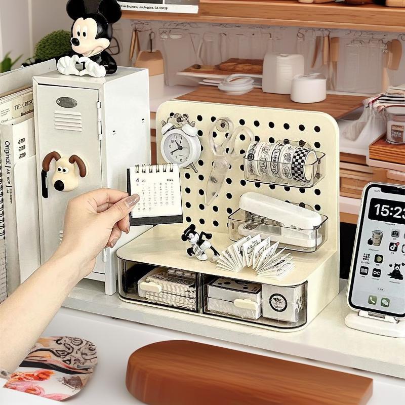 Storage Hole Board Table Layered Rack Student Large Capacity Stationery Storage Desktop Storage Hole Rack