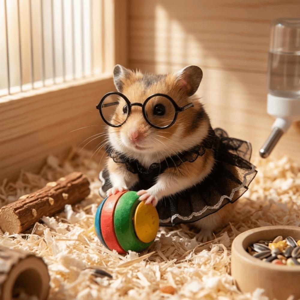 Breathable Pet Puff Skirt Lightweight Pet Dress Eyeglasses Set Pet Suspender Skirt  Fancy Rats