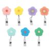 Name Tag Retractable Badge Holder Flower ID Card Holder Cartoon Easy Pull Buckle  Hospital Use