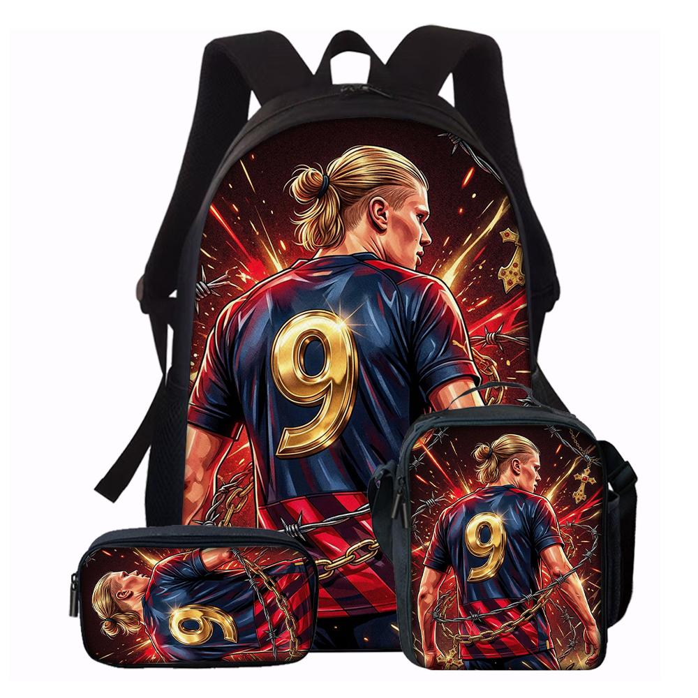 1/2/3/4/5PC Soccer Star Pattern Backpack Set – Large-Capacity Casual Backpack with Matching Clutch & Tote Bag, Perfect for Daily