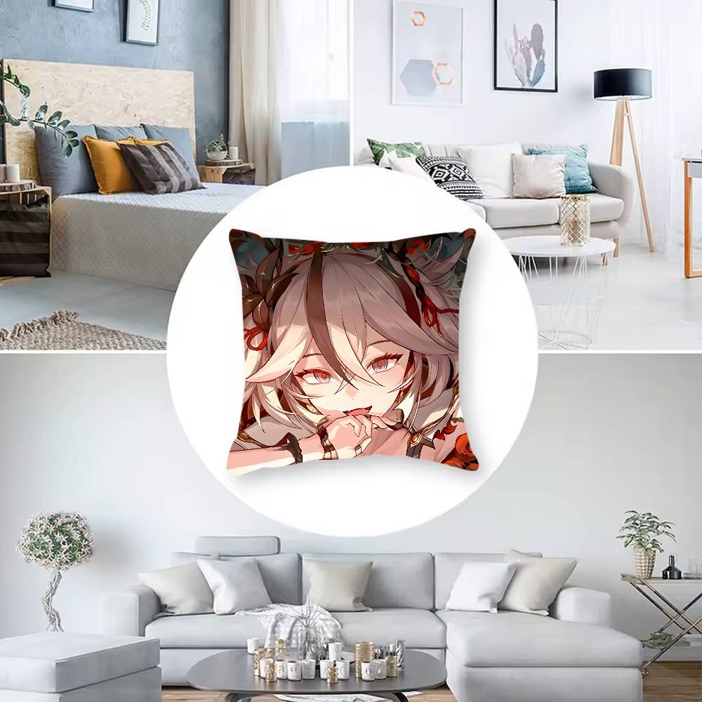 C-camellya C-ChangliS Pillow Case  Anti-dustmite Pillowcase Invisible Zipper Silky Short Plush Sofa Cushion Cover