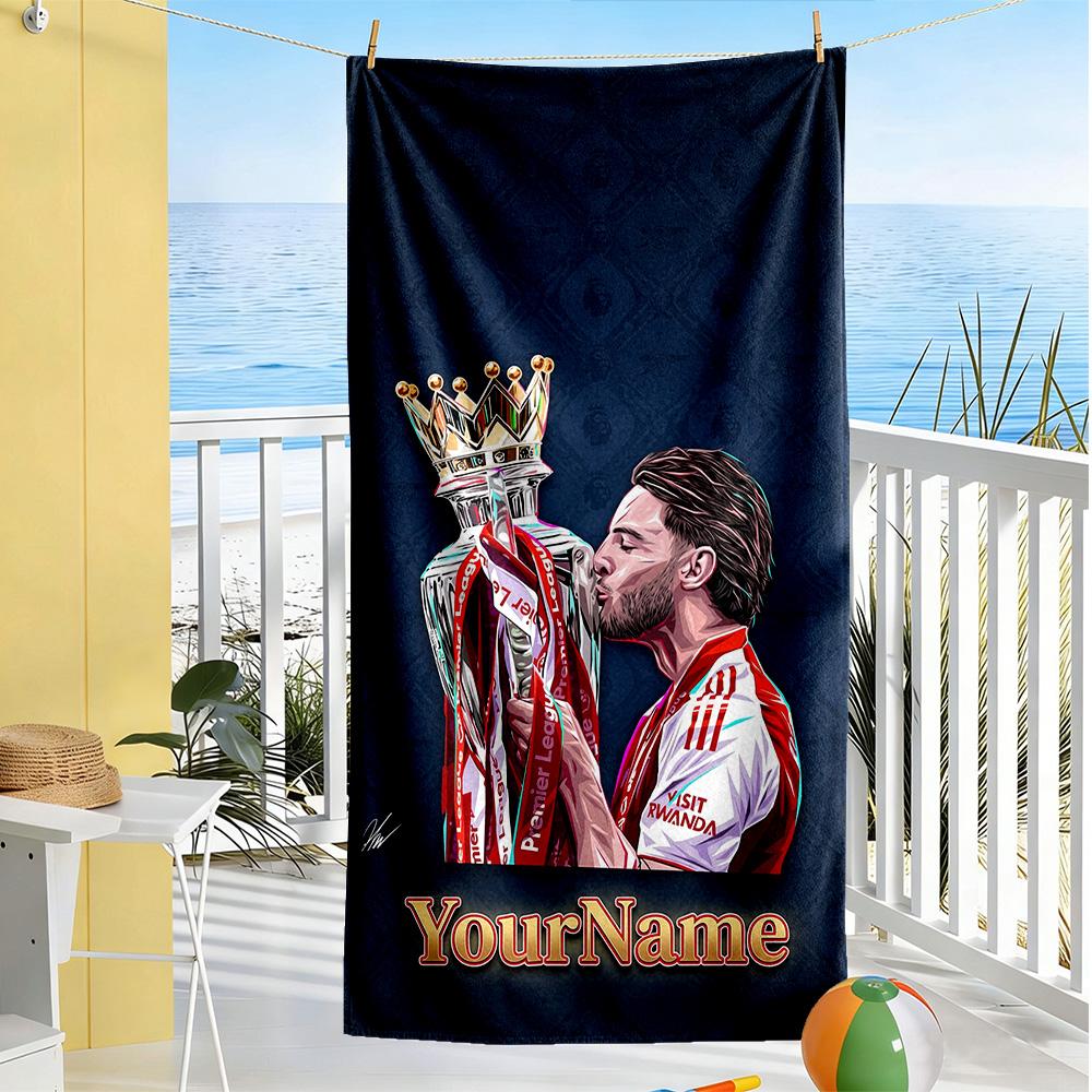 Arsenal Customized Name Beach Towel High Absorbency & Quick-Dry Suitable for Sports Travel Swimming Yoga Bathroom Beach And Pool