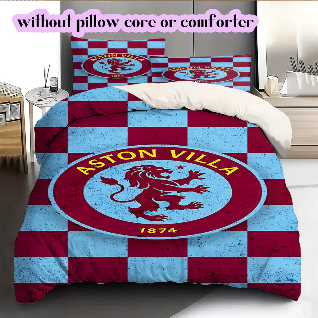 Team football Pattern Bedding Quilt Set Quilt Cover Pillowcase Home Decoration Birthday Gift (1 * duvet cover + 2 * pillowcase, without core)
