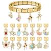 Zircon Eyes Star Heart Starfish Moon Gold Color Pendant Italian Charm Links Fit 9mm Bracelet Stainless Steel DIY Jewelry Gifts