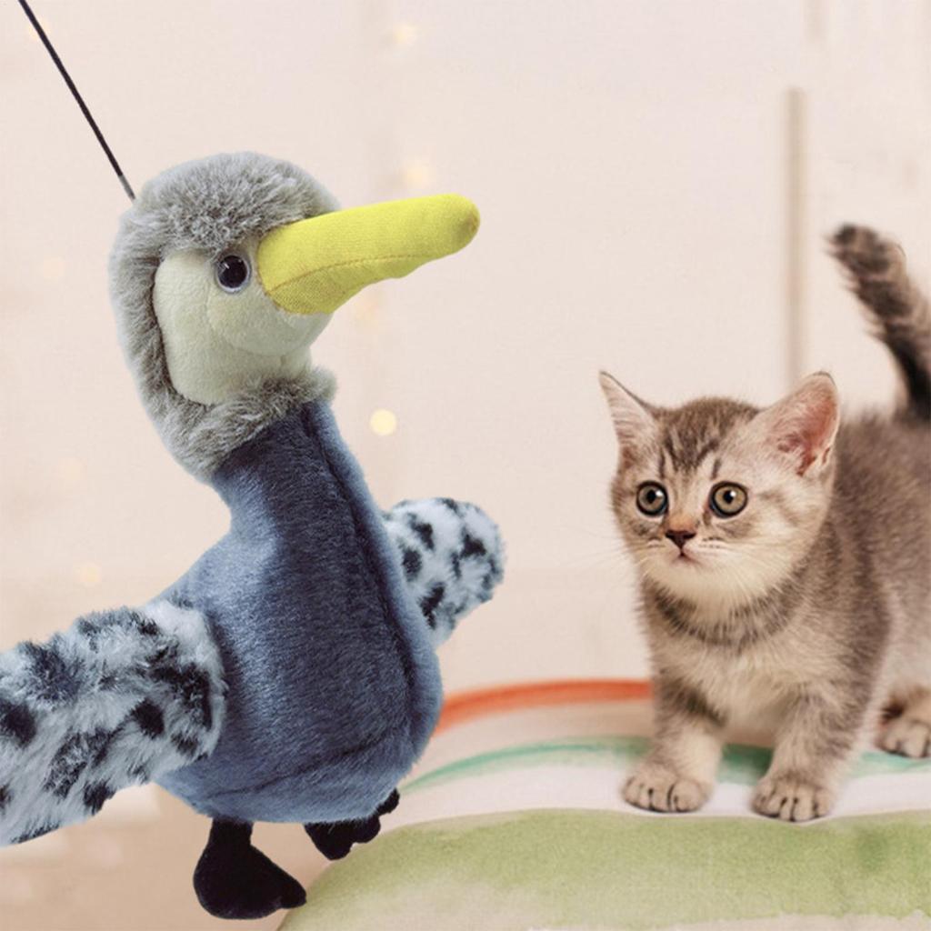 Interactive Cat Toy Cat Toys Beating Wings Duck Rechargeable Plush Smart Touch-Activated Electric Flapping Simulation For Kitten