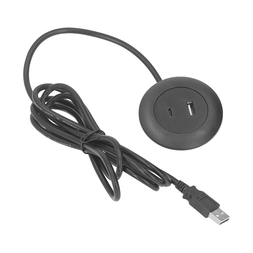 Embedded Charging Round Port Desktop Power Grommet for Sofas Tables Bedside Workbenches Offices
