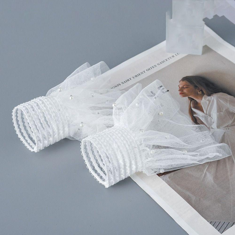 White Black False Sleeve Cuffs Detachable Wrist Cuff New Lace Cuff  Nail Art Accessories