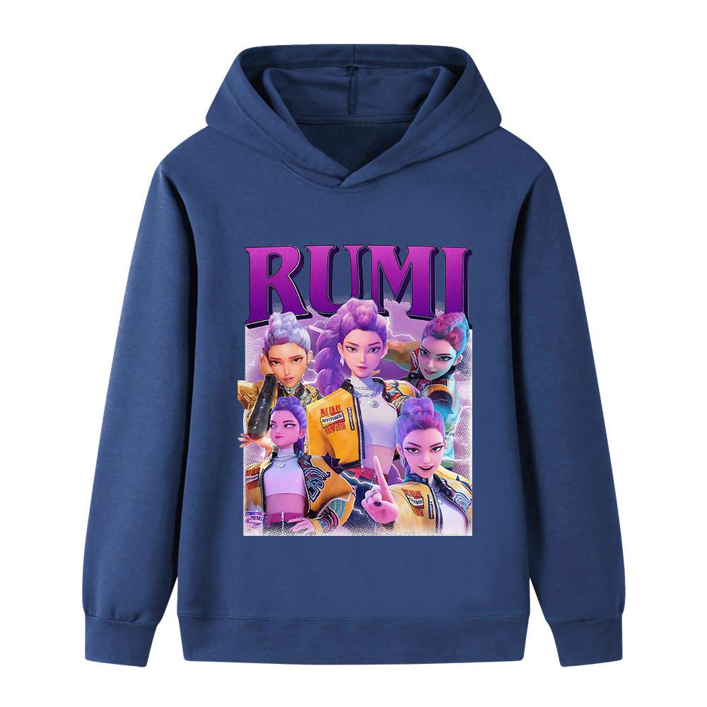 B1208 Kids Boys Girls Kpop Rumi Zoey Mira Print Long Sleeves Hoodie