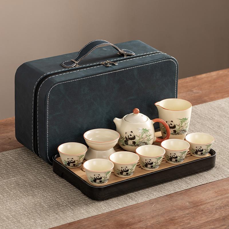 Dragon Egg Teapot Huang Ru Kiln Travel Kung Fu Tea Set Household Portable Teacup Teapot Light Luxury Business Gifts