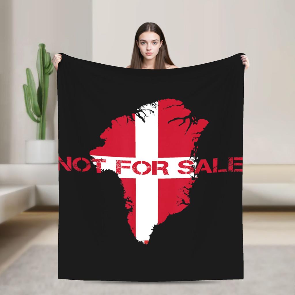 Greenland Is Not for Sale Funny Flannel Blanket Spring Warm Bedding Throws for Boy Girl Couch Chair Bedspread Sofa Bed Cover